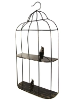 Полка металлическая настенная "Клетка с птичкой"