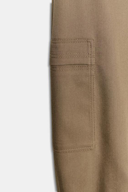 ZARA БРЮКИ КАРГО С ВЫСОКОЙ ПОСАДКОЙ, РЫЖЕВАТО-КОРИЧНЕВЫЙ