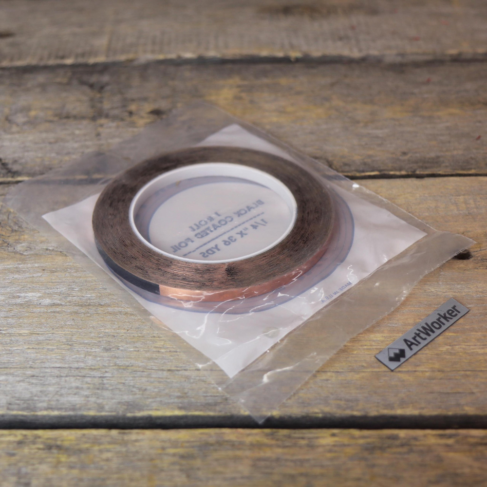 Фольга витражная медная на черной подложке Edco, Copper Foil