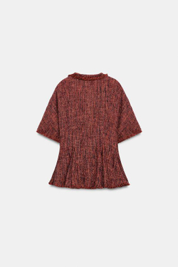 ZARA ТОП С БАСКОЙ И БАХРОМОЙ — ZW COLLECTION, ОРАНЖЕВЫЙ