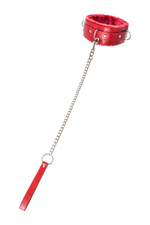 Красный ошейник с подкладкой из меха