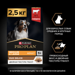 Сухой корм PRO PLAN DUO DELICE для взрослых собак средних и крупных пород говядина 2.5 кг