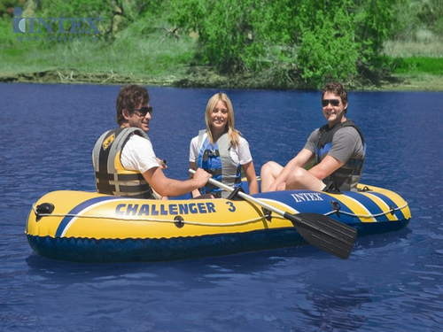 Трехместная надувная лодка Challenger 3 Set Intex, до 300 кг.