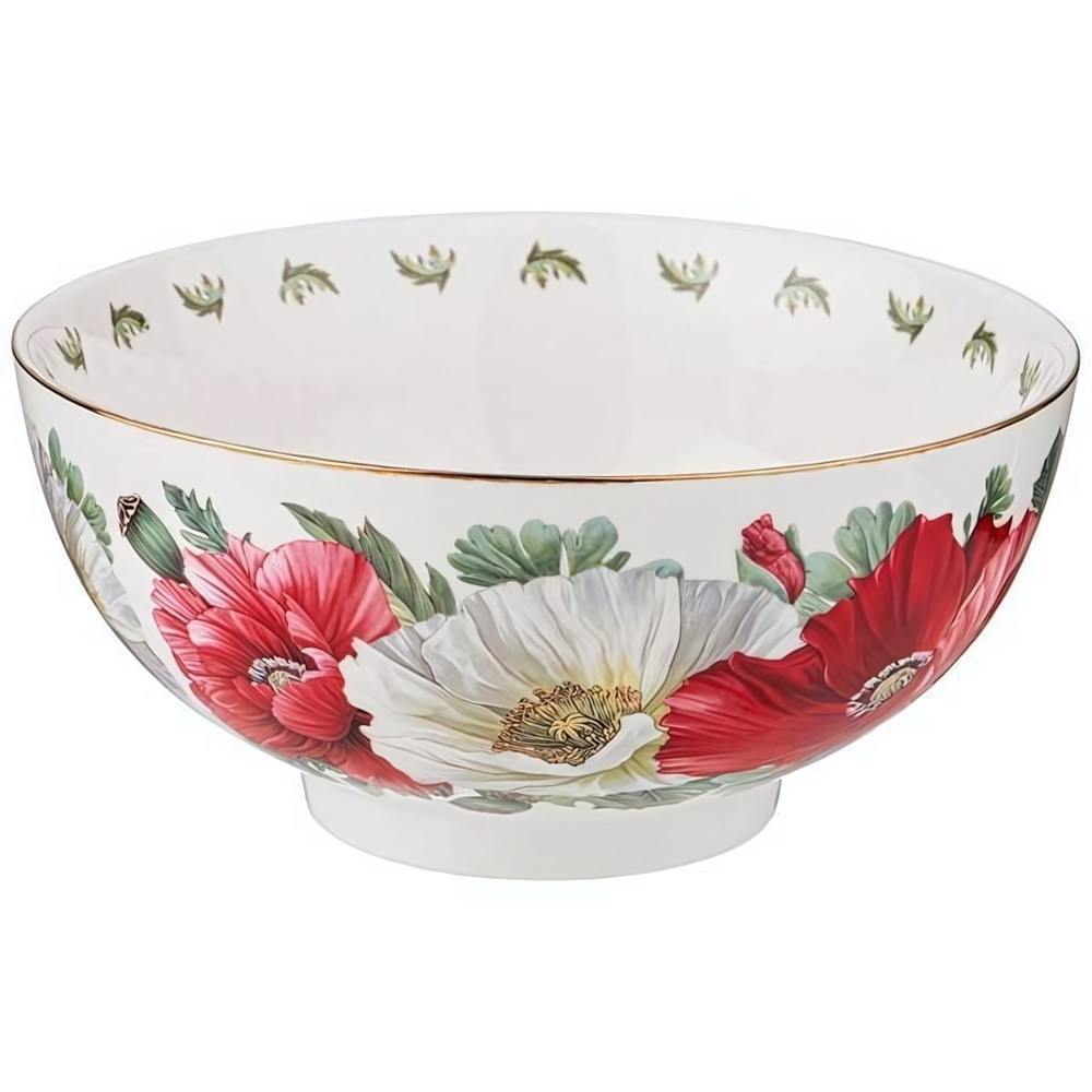 Салатник фарфоровый 15см, 650мл «Маки»