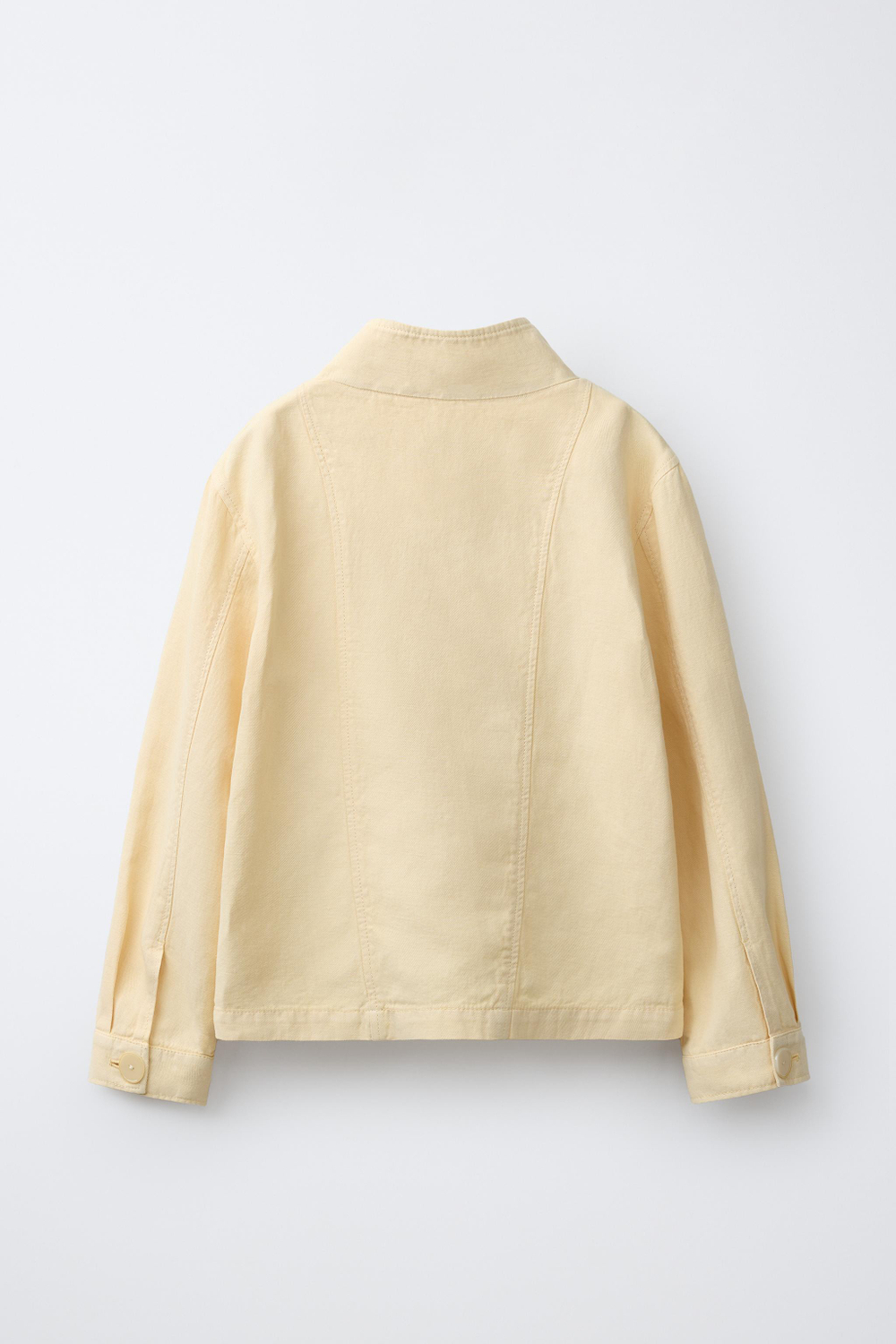 ZARA КУРТКА ИЗ ХЛОПКА И ЛЬНА, СВЕТЛО-ЖЕЛТЫЙ