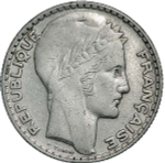 France, 10 Francs, 1929 – "Turin" Design, VF