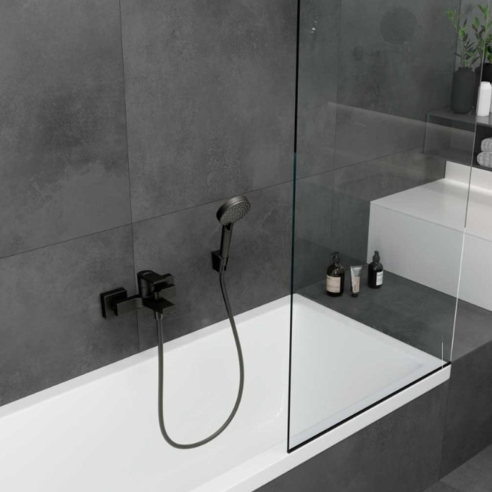 Смеситель для ванны Hansgrohe Vernis Shape 71450670 черный матовый