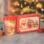 Набор "Игрушки" 2 предмета: ланч-бокс 0,85л, стакан 420мл с крышкой, цвет красный