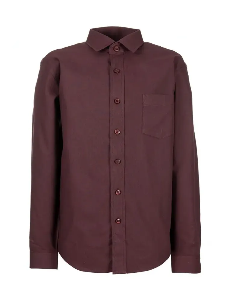 Темно-бордовая сорочка TSAREVICH с длинным рукавом