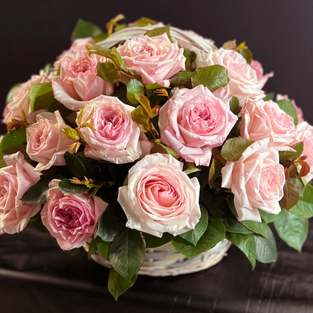 ❤️ Пинк О'Хара — корзина ароматных романтических роз — в день всех влюблённых у Феи