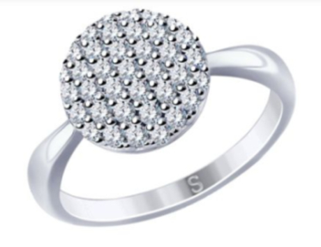 Кольцо из серебра с фианитами