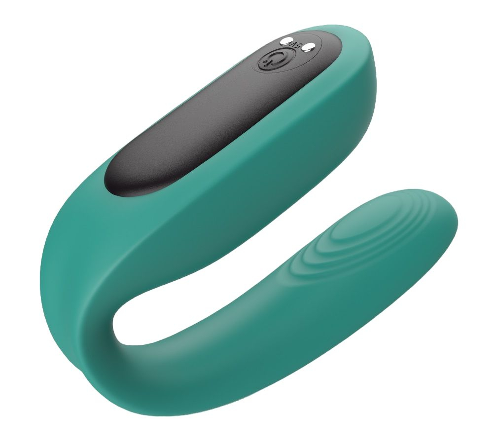 Зеленый вибратор для пар с пультом ДУ (Цвет: зеленый)