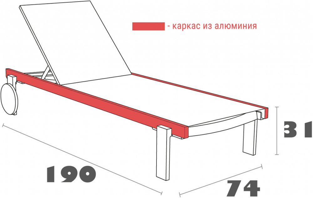 Шезлонг-лежак металлический Siesta Contract Casablanca, черный