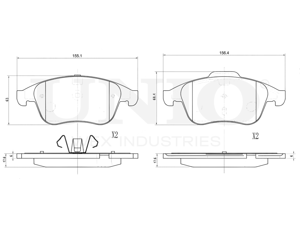 Колодки тормозные диск. передние UNIO BRP-20321