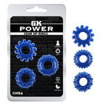 Набор эрекционных колец Gear Up Rings, синий (Цвет: синий)