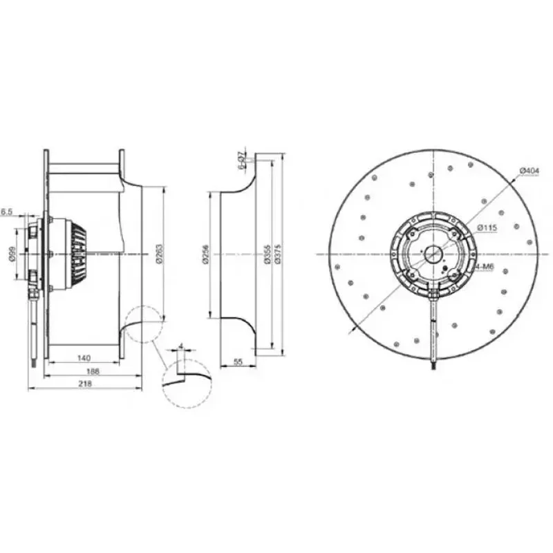 Мотор-колесо MES RO400B-4E-AC0 для крышного вентилятора