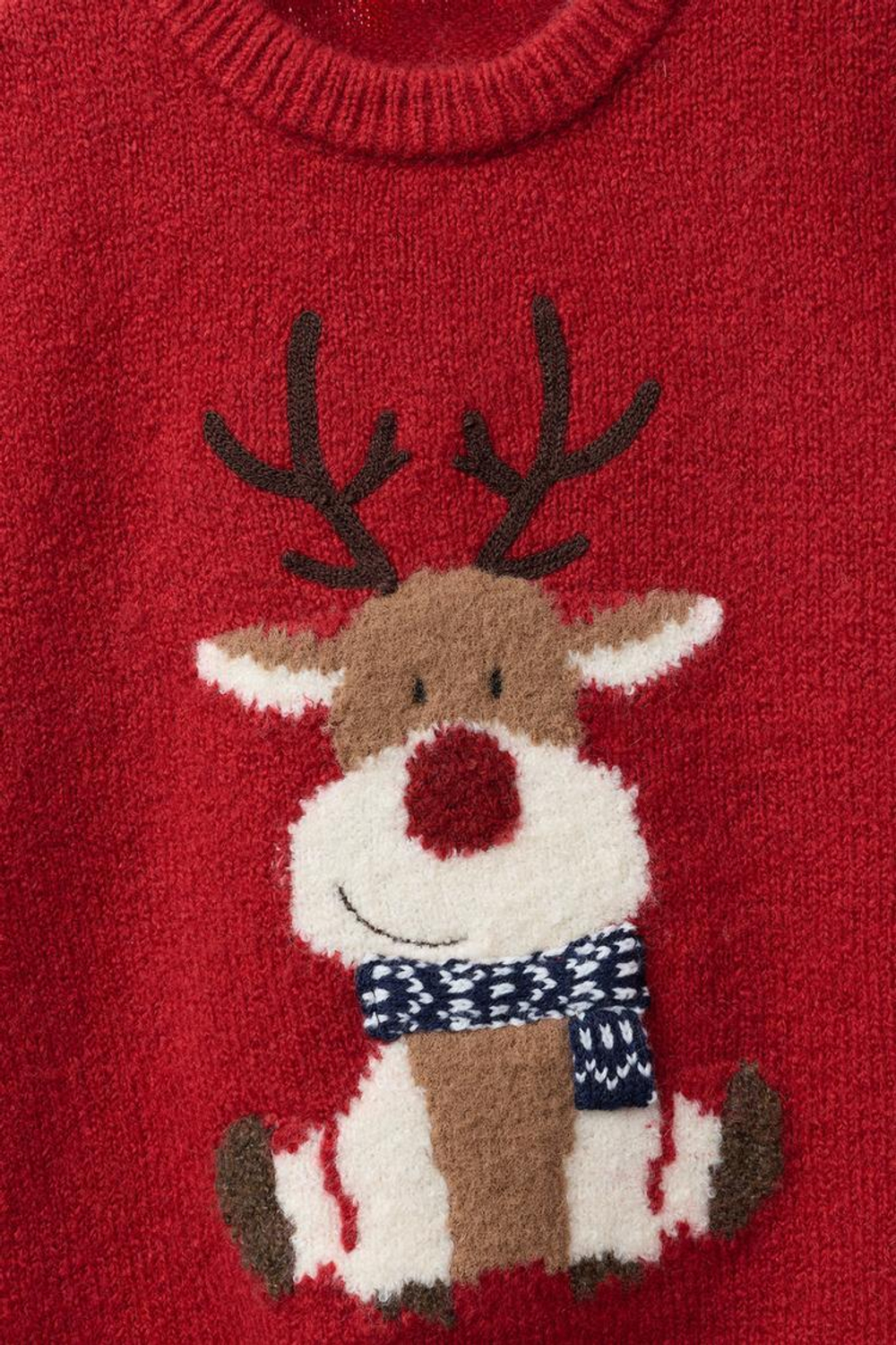 ZARA СВИТЕР С ОЛЕНЕМ, КРАСНЫЙ