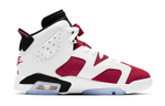 Jordan Air Jordan 6 Retro "Carmine" Rouge high-top retro basketball shoes GS White red 2021 replica