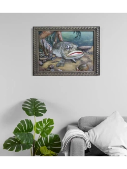 Картина деревянная "Сом" 41х30х3 см