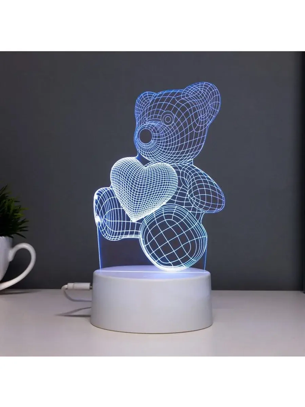 Светильник сенсорный «Мишутка» LED 7 цветов USB/от батареек