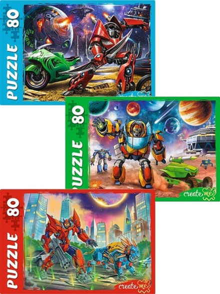 Пазлы   80 элементов  163*225мм. "Мир трансформеров"