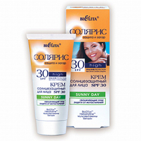 Белита Солярис Крем солнцезащитный для лица SPF 30 Sunny day Увлажняющий уход. Защита от фотостарения 50мл