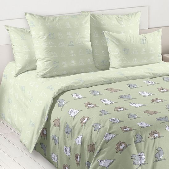 Полуторный комплект постельного белья Намасте поплин