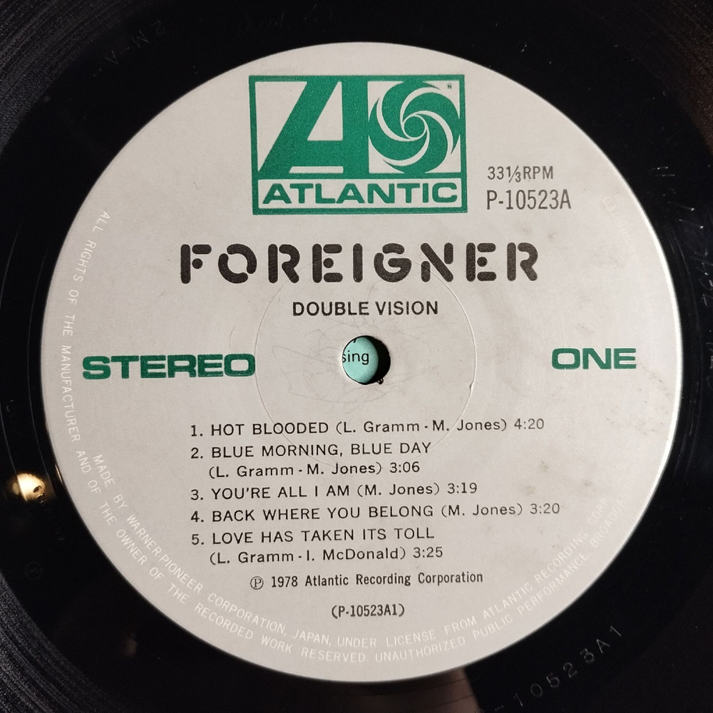 Винтажная виниловая пластинка LP Foreigner Double Vision (Japan 1978) (Obi Copy) Lonely Children