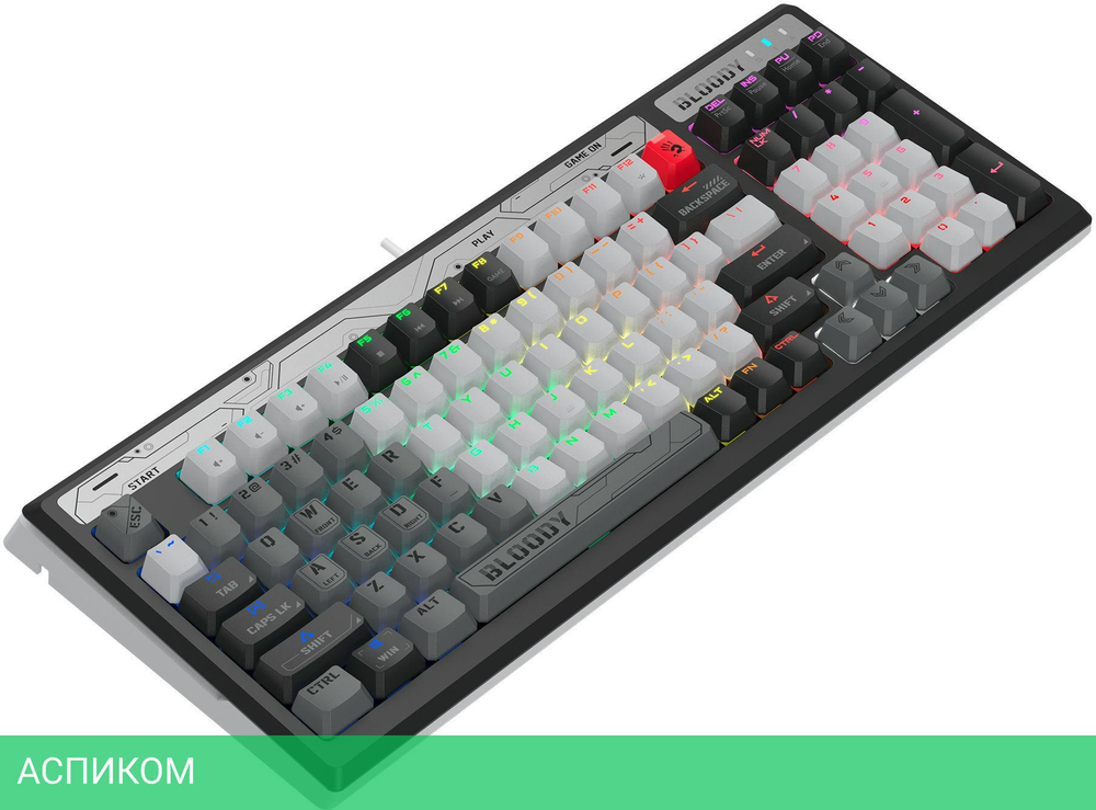 Клавиатура A4Tech Bloody B950 серый/черный
