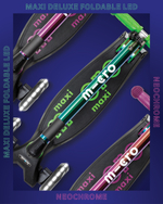 Самокат Maxi Micro Deluxe LED складной, неохром сиреневый