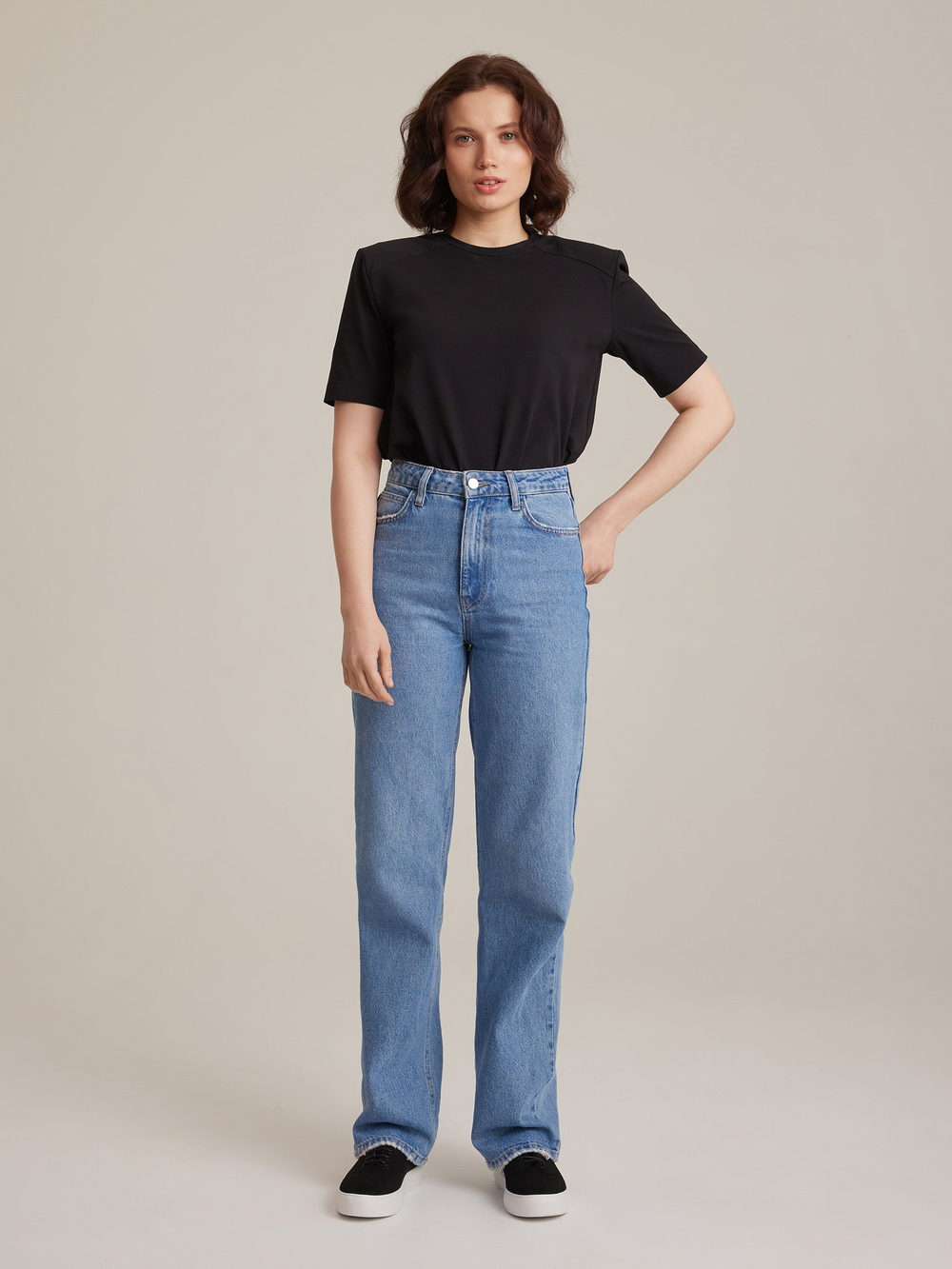 Джинсы прямые голубые