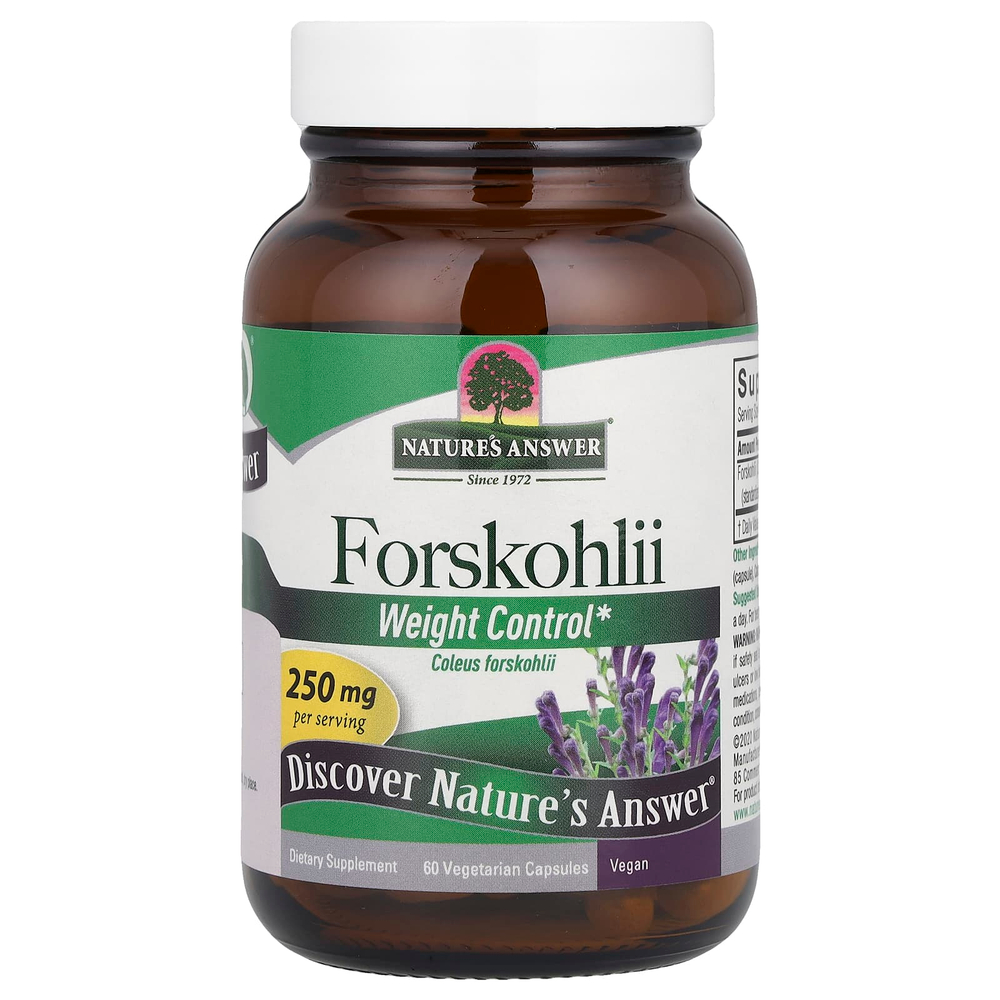 Nature's Answer, форсколии, 250 мг, 60 вегетарианских капсул