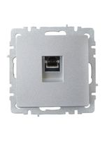 BRITE Розетка компьютерная RJ45 кат.6 РК11-БрА алюминий IEK