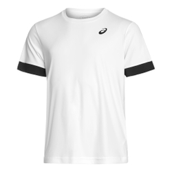 Мужское теннисное поло ASICS Court Shortsleeve Tee T-Shirt Men - White, Dark Blue