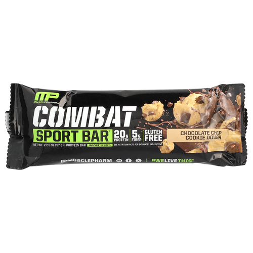 MusclePharm, Combat Sport Bar ™, тесто для шоколадного печенья, 57 г (2,01 унции)