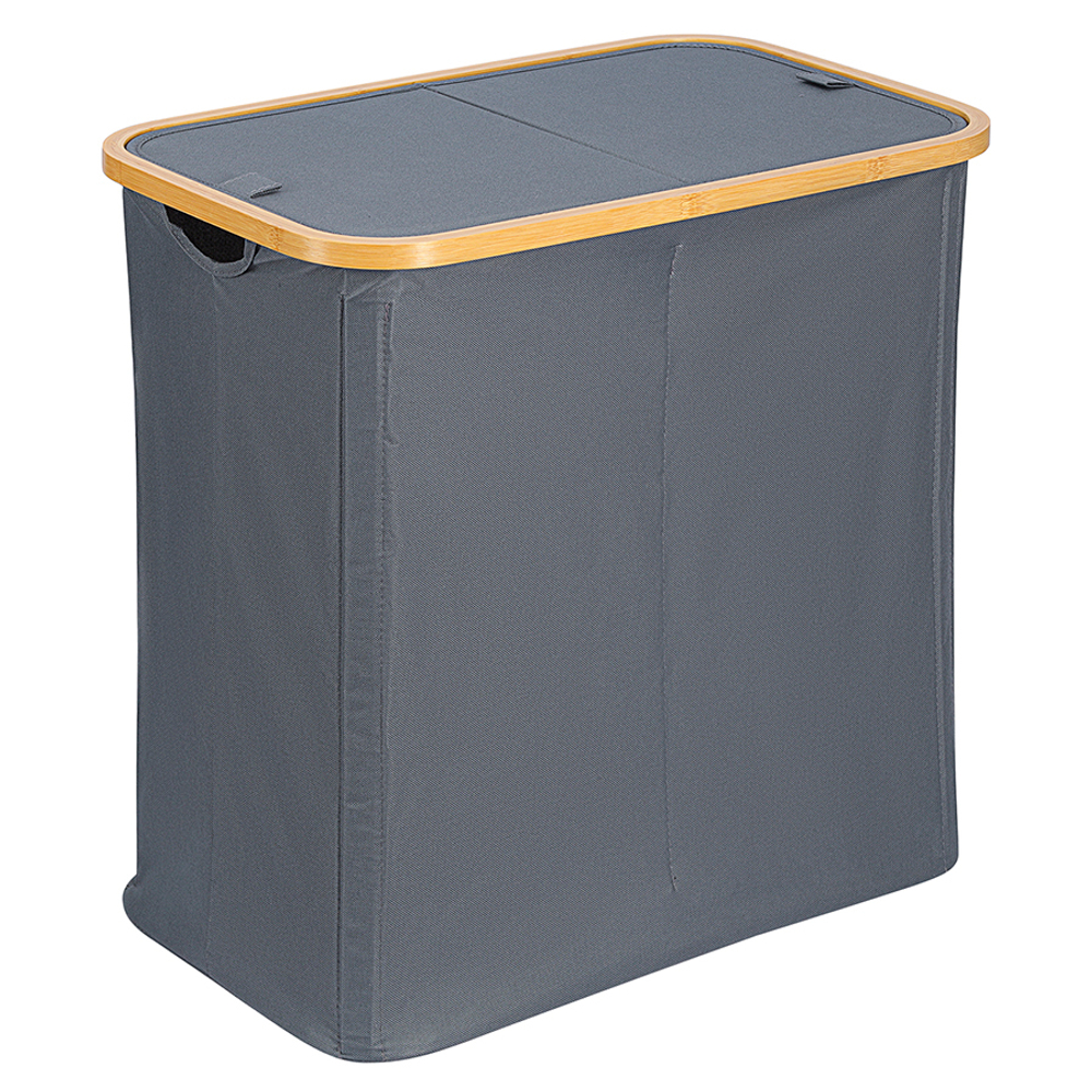 Корзина для белья с двумя отделениями neat twin, 53,5х33х53 см, серая