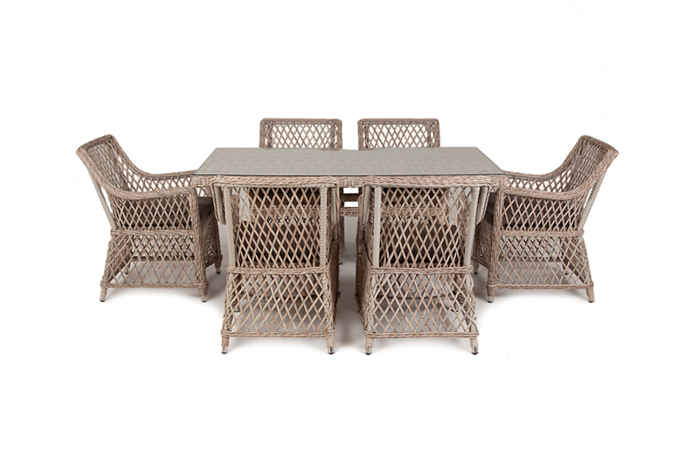 "Латте" обеденная группа плетеная, цвет бежевый