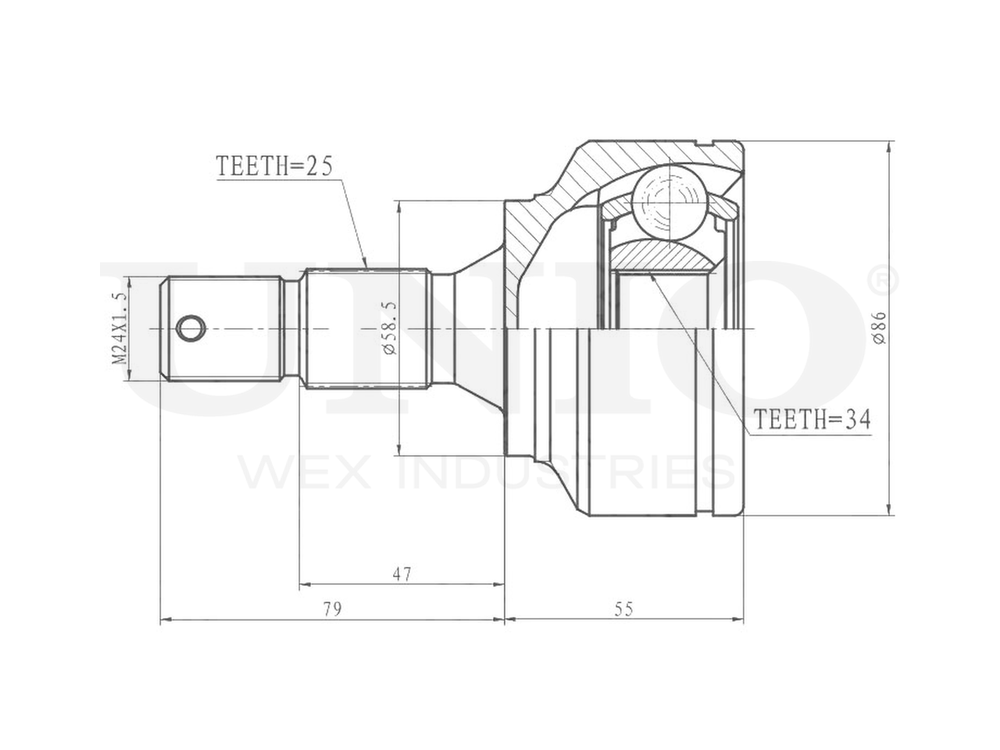 ШРУС внешний UNIO CVJ-20068