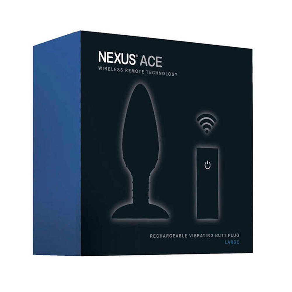 Nexus Ace L анальная вибровтулка с пультом ДУ, черная (Цвет: черный)