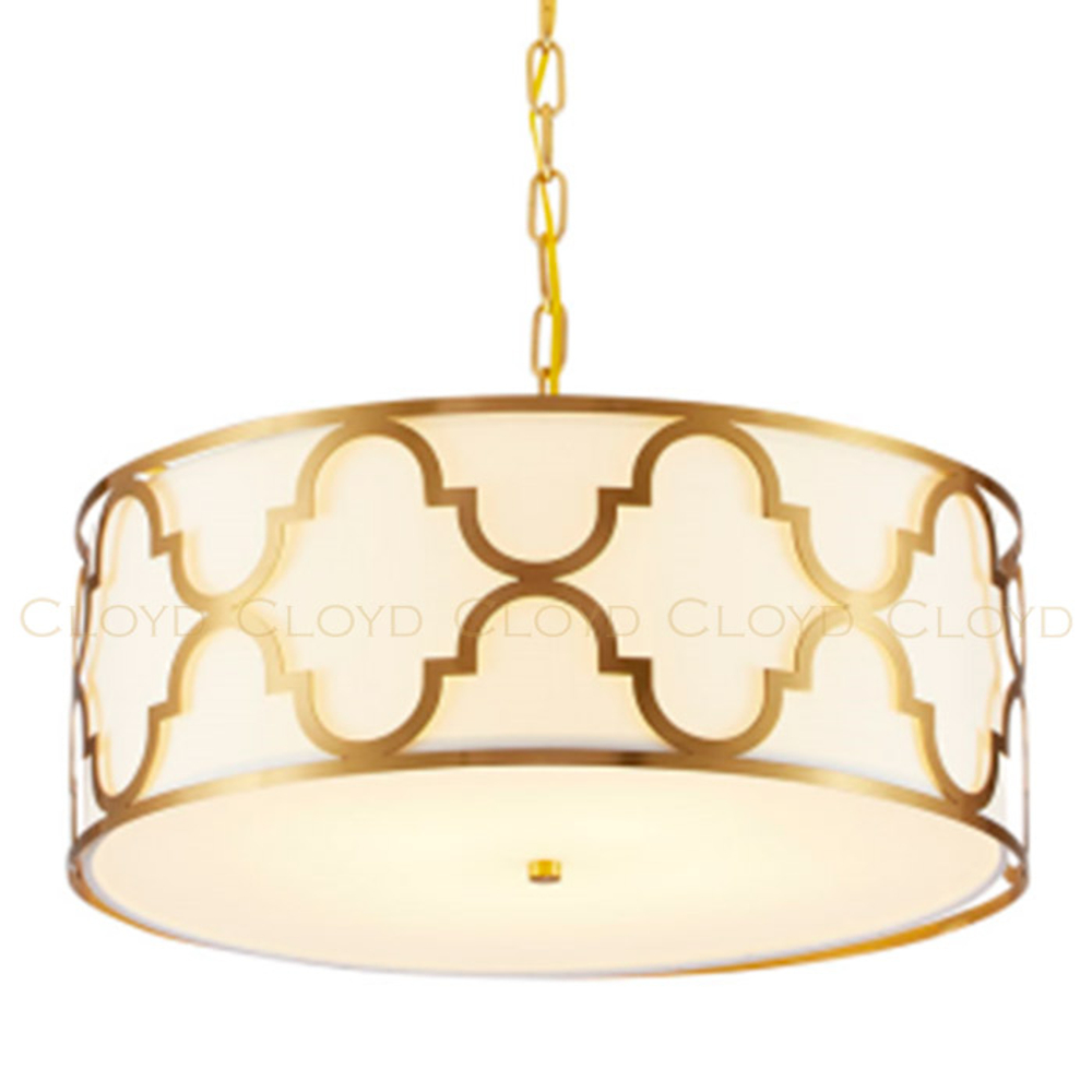 Люстра Cloyd BAXT C4 / бел. абажур - Ø50 см - латунь (арт.11127)