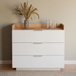 Парящий комод для одежды Меламин 3 ящика, 90х42х80 см, белый/артизан