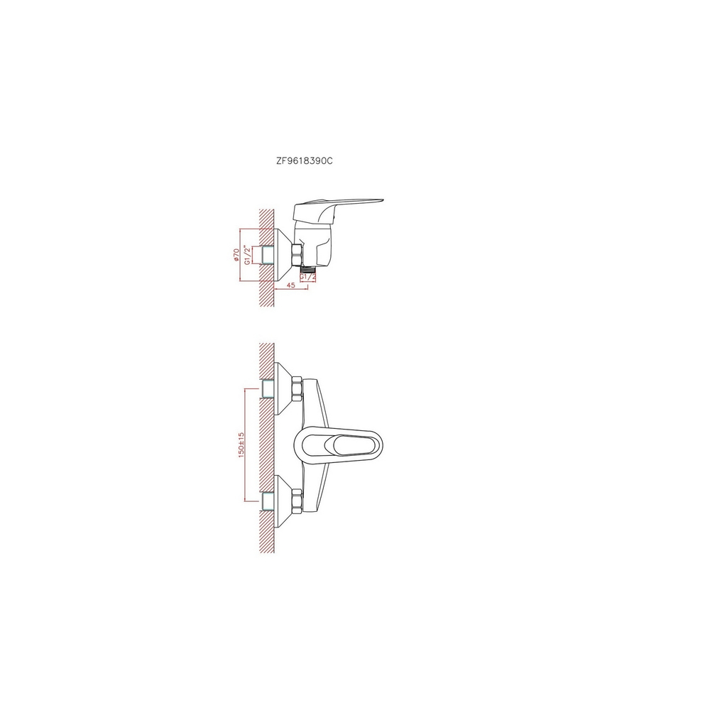 Смеситель для душа 40к CN2004 CRON  ХРОМ