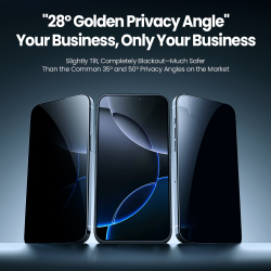 Стекло анти-шпион на дисплей для смартфона iPhone 16 Pro, олеофобное покрытие, G-Rhino