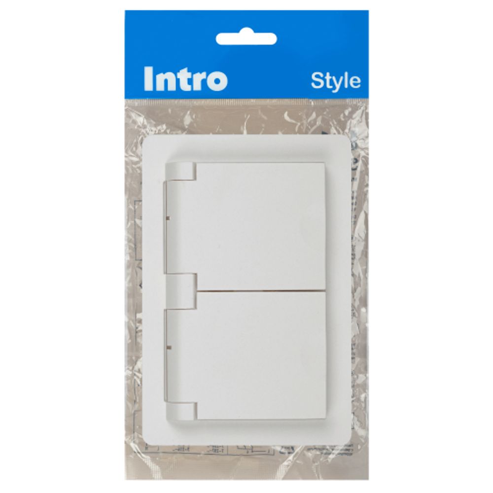 Розетка Intro Style 7-210-01 2х2P+E Schuko с крышкой штор., 16А-250В, СУ, IP44, белый