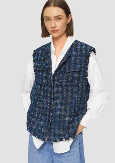 Жилет-букле с бахромой и нагрудными карманами s.Oliver