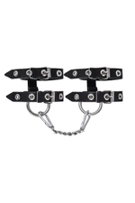 Черные однослойные наручники из двух ремешков (Цвет: черный)