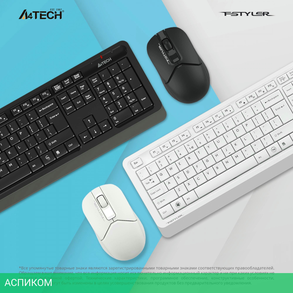 Набор периферии A4Tech Fstyler FG1012 черный/серый