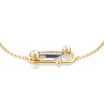 Браслет «Стильная фантазия» из лимонного золота c натуральными топазами white Артикул: 05-0699-00-201-1121