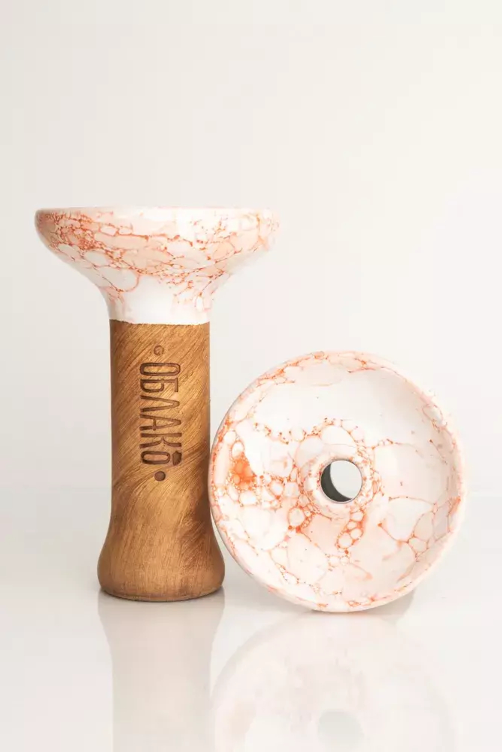 Чаша ОБЛАКО Phunnel M Glaze (Красно-белый мрамор)
