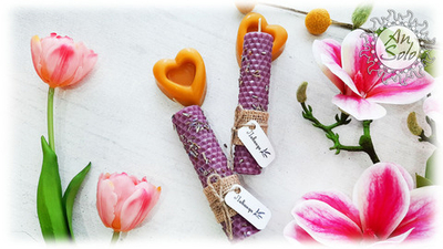 Свеча из вощины "Лаванда"